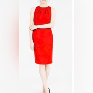 Talbots Vibrant Red Sleeveless Midi Dress